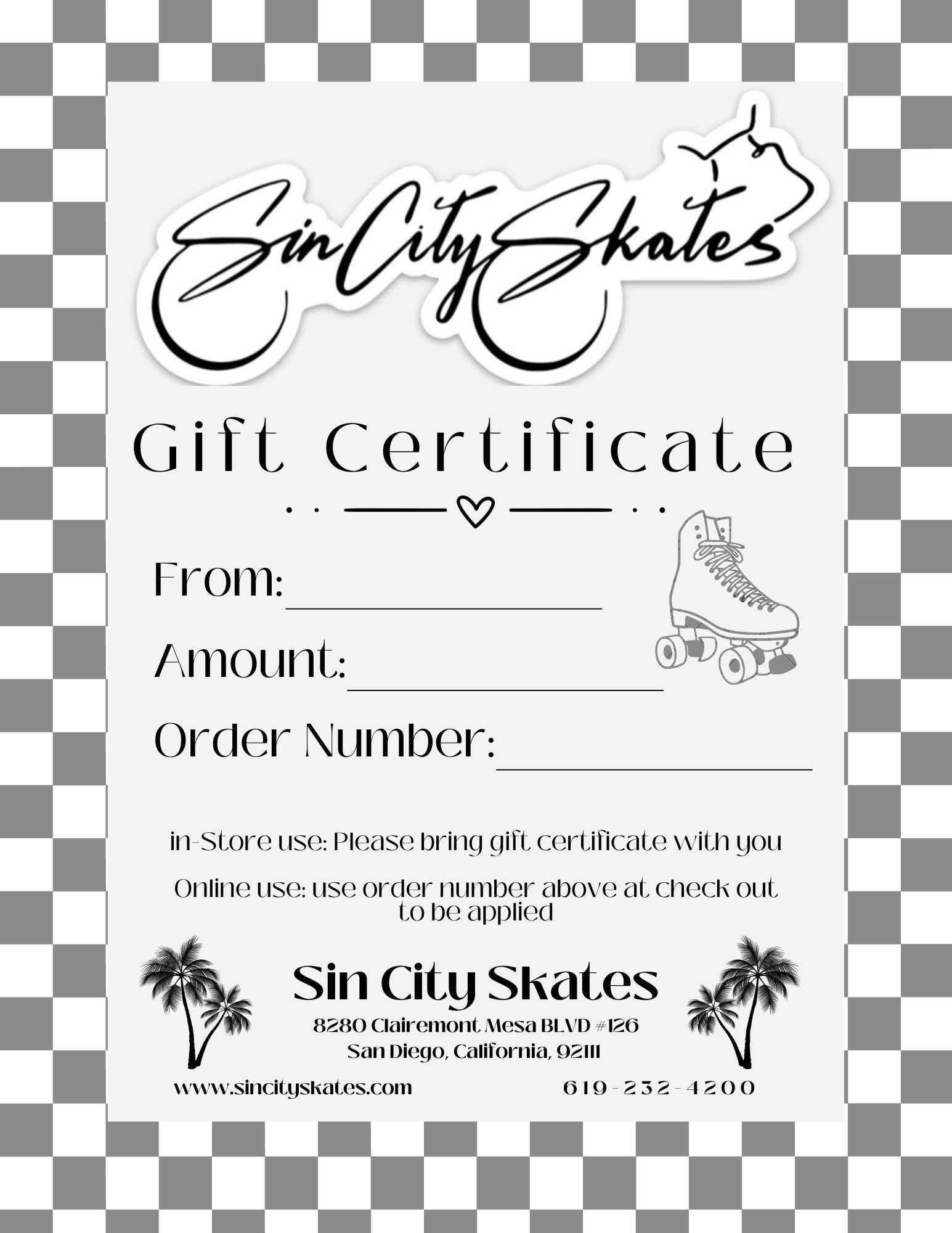 Gift Certificate -Print at home